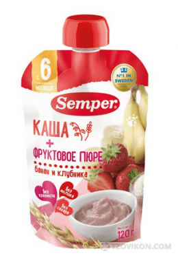 
                            Безмолочная каша Semper с бананово-клубничным пюре
                         - отзывы